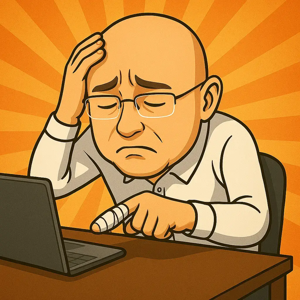 PC前で悩む様子（イメージ）