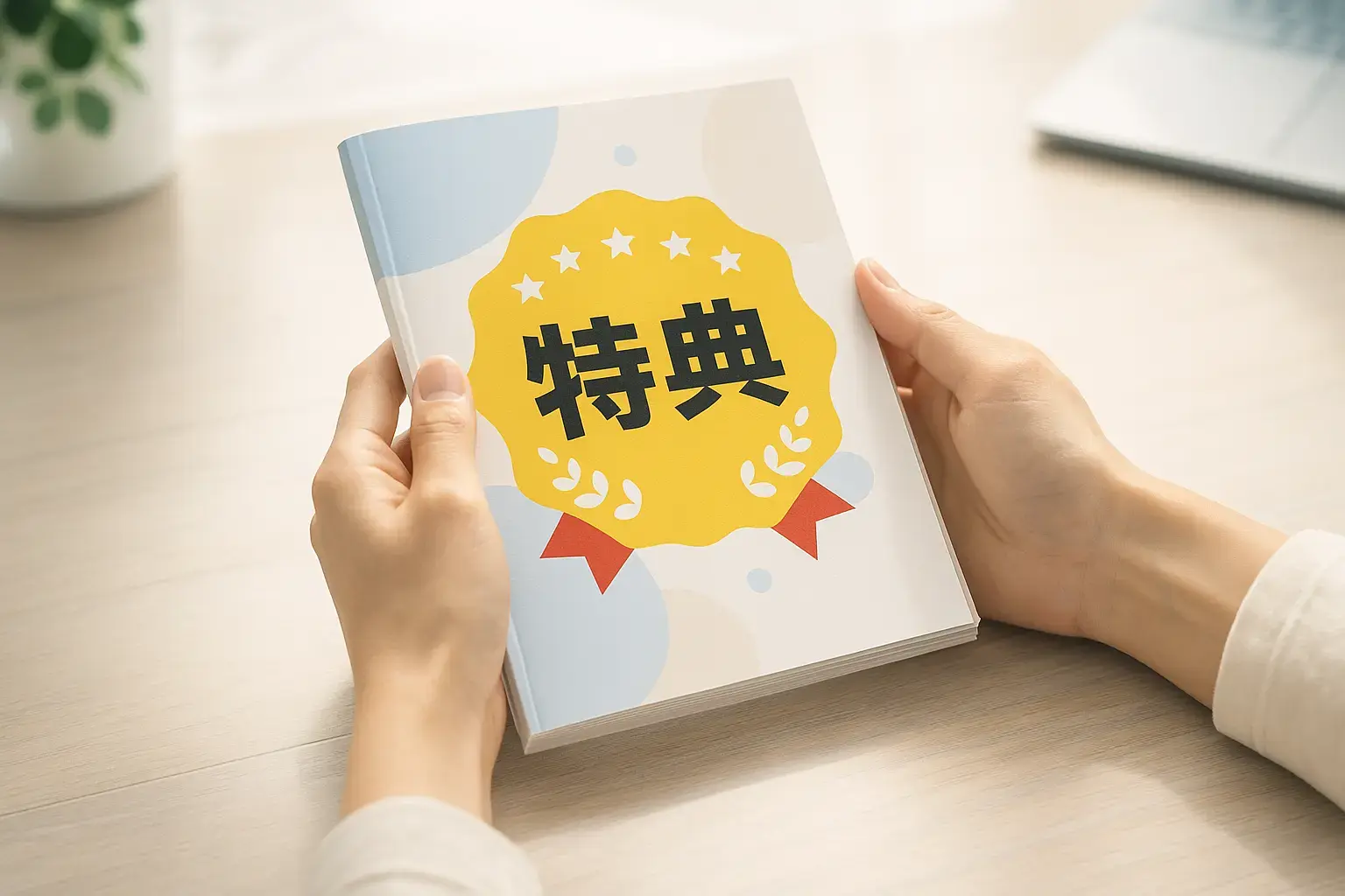 特典レポートを手に取っているイメージ、またはレポート表紙のイメージ